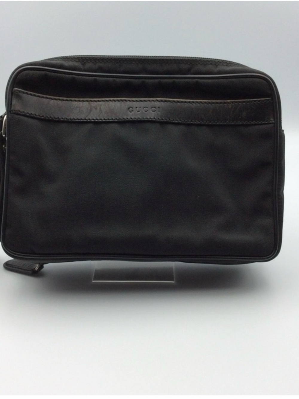Gucci Black Travel/Toiletry Case Canvas with Leather Trim